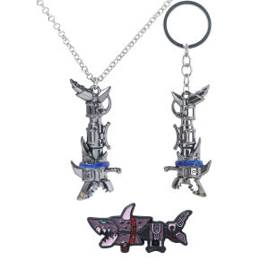 Game League Of Legends Keychain Game Character Jinx Cannon Weapon Model Necklace Keyring For Women Men Backpack Charm Gifts