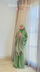 [READY] Mukena Fathimah FREE TAS Original by Kaen Boutique MUKENA CRINKLE AIRFLOW MUKENA RENDA