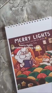 Merry Lights Christmas Coloring Book Buku Mewarnai Anak Remaja Dewasa Murah Kertas Sangat Tebal Ukuran A5