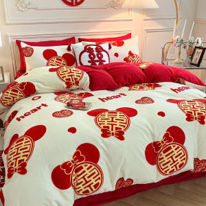 Wedding Bedding Set Milk Velvet Winter Comforter
