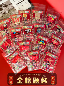 Passing Exam Pin Metal Badge Golden Name Student Exam Mid-term Exam Motivational Text High School Entrance Exam