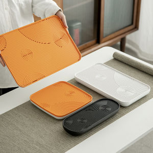 Modern Minimalist Tea Set Tray Home Use Rectangle Mini Dry Pounding Table Luxury Tea Tools Drainage round Tea Sea