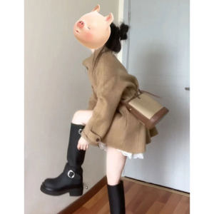 CHANGTONG | Korean Style High Class Fashionable Melange Wool Coat