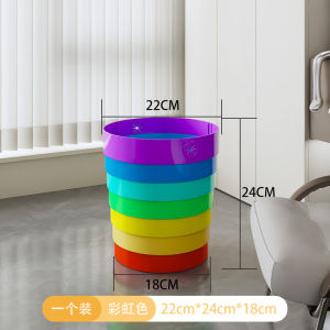 New Colorful Rotatable Convenient Portable Trash Can Foldable Design Large Capacity Pressure Free Ring Home Use Garbage Bin