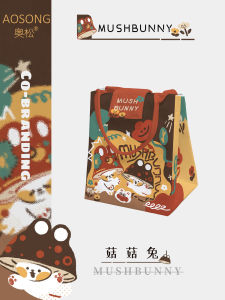 Original AoSong Double Layer Thermal Aluminum Foil Lunch Box Bag Canvas Handheld Bento Bag for Commuting Students And Office Workers