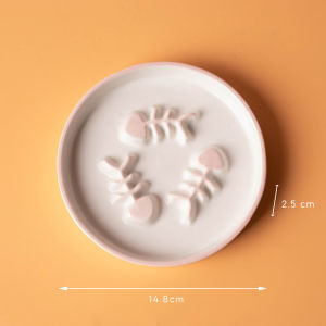 Ceramic Slow Feeding Dish Cat Bowl Dog Tray Wet Food Bowl Anti-Choking Lick Food Pet Supplies Dog Bowl Universal Pet Feeder