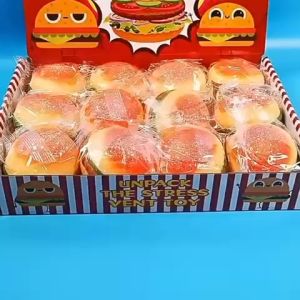 Squeeze Burger Toy Stress Relief Food Decompression Squeezing Fidget Toys Kids Adult