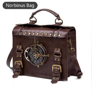 Norbinus Steampunk Single Shoulder Bags Vintage Women Handbags Gothic Messenger Crossbody Bag Ladies Rivet Top-Handle Bags Pack