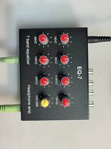 diymore | DC5-12V EQ-7 7Stage Balanced Audio Amplifier High Medium Low Frequency Adjustable Preamplifier Audio For Phones Computers Soun