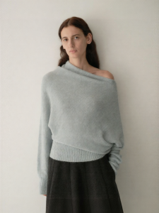 INSIS FEMME | Slanted Two-way Loose Knit Top Alpaca Wool