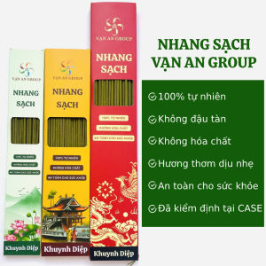 Nhang sạch cao cấp Vạn An Home nhang quế nhang khuynh diệp nhang bài nhang sạch thảo mộc tự nhiên không hóa chất an toàn sức khỏe hộp 100 cây cao 30cm