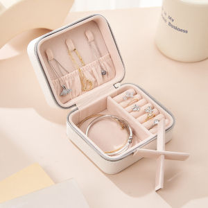 Small Luxury Gold Jewelry Box Anti-Oxidation Ring Earring Holder Dozi Brand Korean Style Pure Color Leather Storage Case