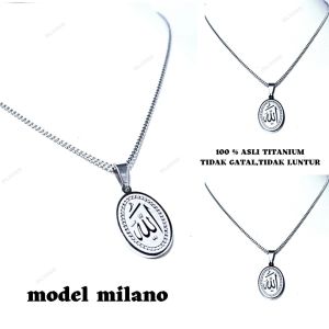 KALUNG LAFAZ ALLAH DAN LIONTIN TITANIUMPANJANG KALUNG 50 CMMODEL KALUNG MILANO KALUNG TITANIUM TIDAK KARAT DAN TIDAK GATAL
