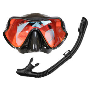Mặt Nạ Lặn Có Gương Dành Cho Người Lớn Với Ống Thở Khô Bộ Ống Thở Bằng Silicon Kính Bơi Lặn Ống Kính Thủy Tinh Cường Lực Được Phủ Nhiều Màu Sắc