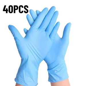 40/70/100PCS Blue Nitrile Gloves Disposable Household Cleaning Gloves Suitable for Furniture Kitchen Bedroom Bathroom Cleaning