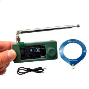 Green Case SI4732 V3 Mini Pocket 0.5-108mhz SSB AM FM HF SW MW Display All Band Receiver Radio With Antenna Headphone Amplifier