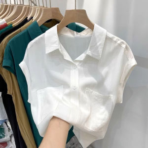 Stylish Short-Sleeved Chiffon Shirt Womens Summer Wear New Arrival Loose Belly-Covering Western Style Shirt Womens Shirt Fashion
