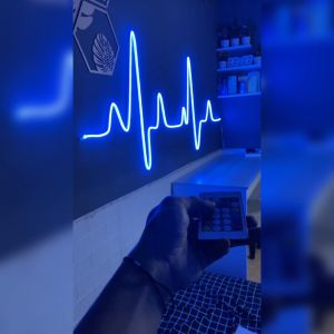 Gratis soket lampu tidur tempel dinding hiasan kamar dekorasi detak jantung led neon flex + soket