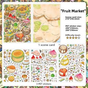 2.5D DIY Stress Relief Vegetable and Fruit Scene Decals