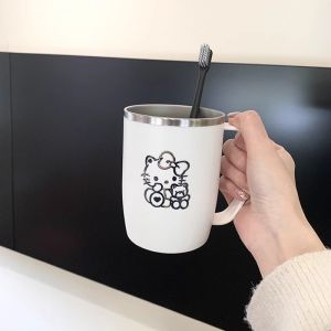 Hellokitty Anti-Mold Antibacterial Toothbrush Cup Student Dormitory Use Washing Cup High Aesthetic Value 2025 New Model Metal Body