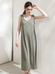 XEXZ | Simple Modal Cotton Vest Dress Summer Cool Feeling Wearable Long Evening Gown Casual Home Clothes Slimming Drapey Nightwear