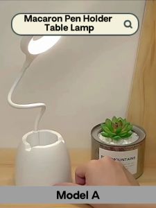 [Ready Stock] [Macaron Pen Holder Table Lamp] LED Dimming Table Lamp Wireless USB Rechargeable Eye Protection 3 Colour Light 360° Rotatable Adjustable Brightness Foldable Reading Lamp Dimmable Smart Touch Sensor Study Table Lamp Student Hostel Office