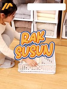 YATT Laci Lipat Rak Baju Storage Box Tempat/Rak Geser Serbaguna Tempat Baju Selimut Kaos Kaki
