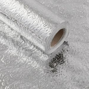 Self-adhesive aluminum foil and water resistant stickers 40cm Kitchen anti oil sticker used for countertop drawer cabinet