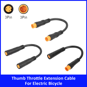 Electric Bike 3 Pin Thumb Throttle Cable Waterproof Female to Male Extension Cable for E-Bike Waterproof Wire plug Accessories