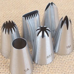 6pcs Cookies Tip Metal Cream Decorating Tip Sets Pastry Tools Stainless Steel Piping Icing Nozzle Cupcake Head Dessert