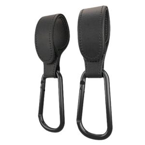 1/2pcs Baby Stroller Hook PU Leather Pram Organizer Diaper Bag Hanger Climbing Buckle Hooks Stroller Travel Accessories