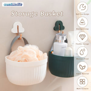 JustLiving 1PCS Kitchen Onion Ginger Garlic Storage Basket Small Hanging Basket Rack Bathroom Bedside Wall-mounted Storage Box Hanging Vegetable Baskets on The Wall