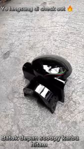 Cover Batok Kepala Depan Honda Scoopy Karbu 2007-2013 Hitam Glossy