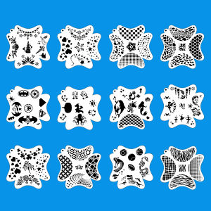 Bowitzki 12pcs Reusable Face Paint Stencils for Body Art Painting Halloween Party Makeup Temporary Tattoos Stencils
