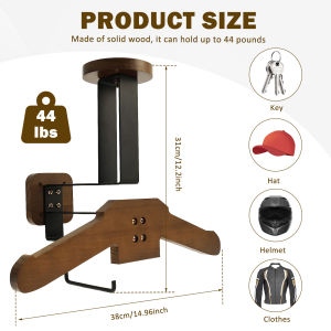 Wood Motorcycle Helmet Rack Wall Mounted Coat Hats Display Holder Versatile Organizer for Hanging Keys Gloves Helmet Accessories