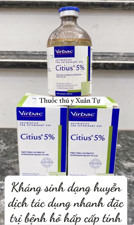 [ THÚ Y ] 1 lọ Citius 5% 100ml Dùng cho các bệnh viêm nhiễm đường hô ...