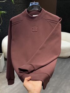 Winter New Cloud Fluffy round Neck Sweatshirt Mens Thickened Fleece Lined Hoodie Steel Stamp Letter Warm Long Sleeve Top