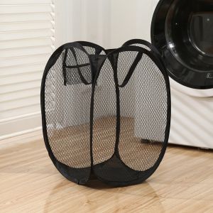 Mesh Laundry Basket Foldable Dirty Clothes Storage Basket Easy Storage Home Bedroom Large Capacity Clothes for Socks Toys