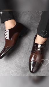 LAMALILI Leather Shoes Summer Breathable Mens Business Leather Shoes Fashion Casual Shoes#8918