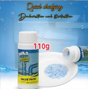 110g-Bubuk Pembersih Pipa Tersumbat WILD TORNADOPembersih Pipa Toilet Tersumbat/Pembersih Pipa Toilet Tersumbat Anti Mampet WastafelOtomatis Berbentuk Serbuk Detergen Deterien Deep CleanelWashing Pencuci Untuk Membersihkan Saluran.