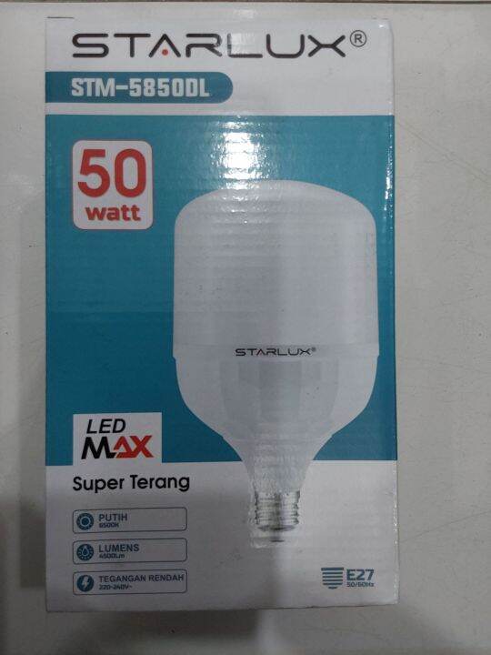 Lampu Led Starlux Max 50 Watt Nyala Putih Terang Garansi 1 Tahun Sni