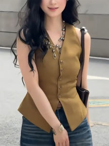 QINGNAER | Chic and Slimming Large Size Waist-Tightening Sleeveless Vest