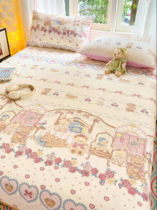 Kiss Dear | Cute 100% Cotton Single Bed Sheet