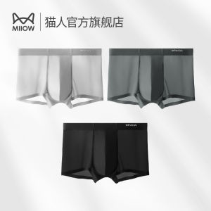 Ultra-Thin Breathable Ice-Silk Boxer Shorts Mens Briefs Seamless Comfortable Underwear Youth Mid-Waist Flat-Bottomed Pants