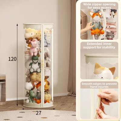Upgraded Zipper Doll Storage Tube Clear Cylinder