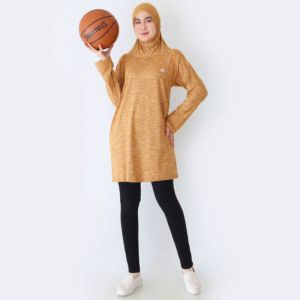 [SINGAPORE SELLER] Muslimah Sports T-shirt With Hijab / Muslimah Sportswear/ Apparel (Quick Dry Polyester Material)