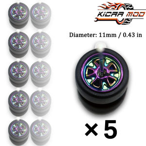 1/64 Model Wheels with Slicks Rubber Tires for Toy Model Diecast Cars Refitting Parts for MINIGT (5 Sets for 5 Cars)