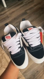 38-43!! SEPATU VAN KNU SKOOL SEPATU GEMUK HITAM PUTIH ANAK SEKOLAH SD SMP SMA