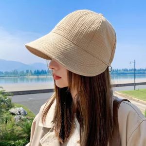 Waffle Fishermans Hat Womens Spring and Summer New Polyester Fiber Sun Visor Fashionable Sun Visor Baseball Hood