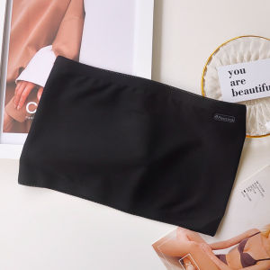 Womens Strapless Ice Silk Bralette Seamless One-Piece Camisole Underwear Anti-Glare No-Shoulder Bandeau Tube Top Vest